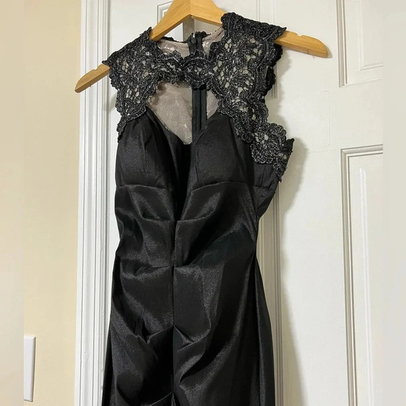 Asymmetric Slit Front Wedding Evening Party Maxi Dress Size XS - Picture 3 of 12